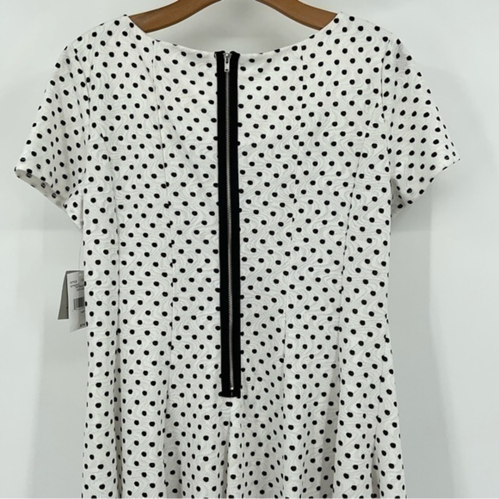Danny & Nicole White Dress with Black Polka Dots Size 14P NWT E10 - Picture 9 of 11
